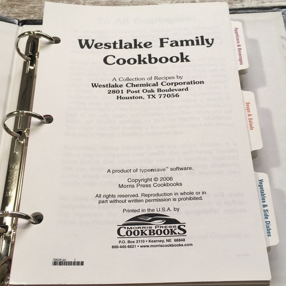 WESTLAKE Family Cookbook Spiral bound 2006 - Picture 2 of 10